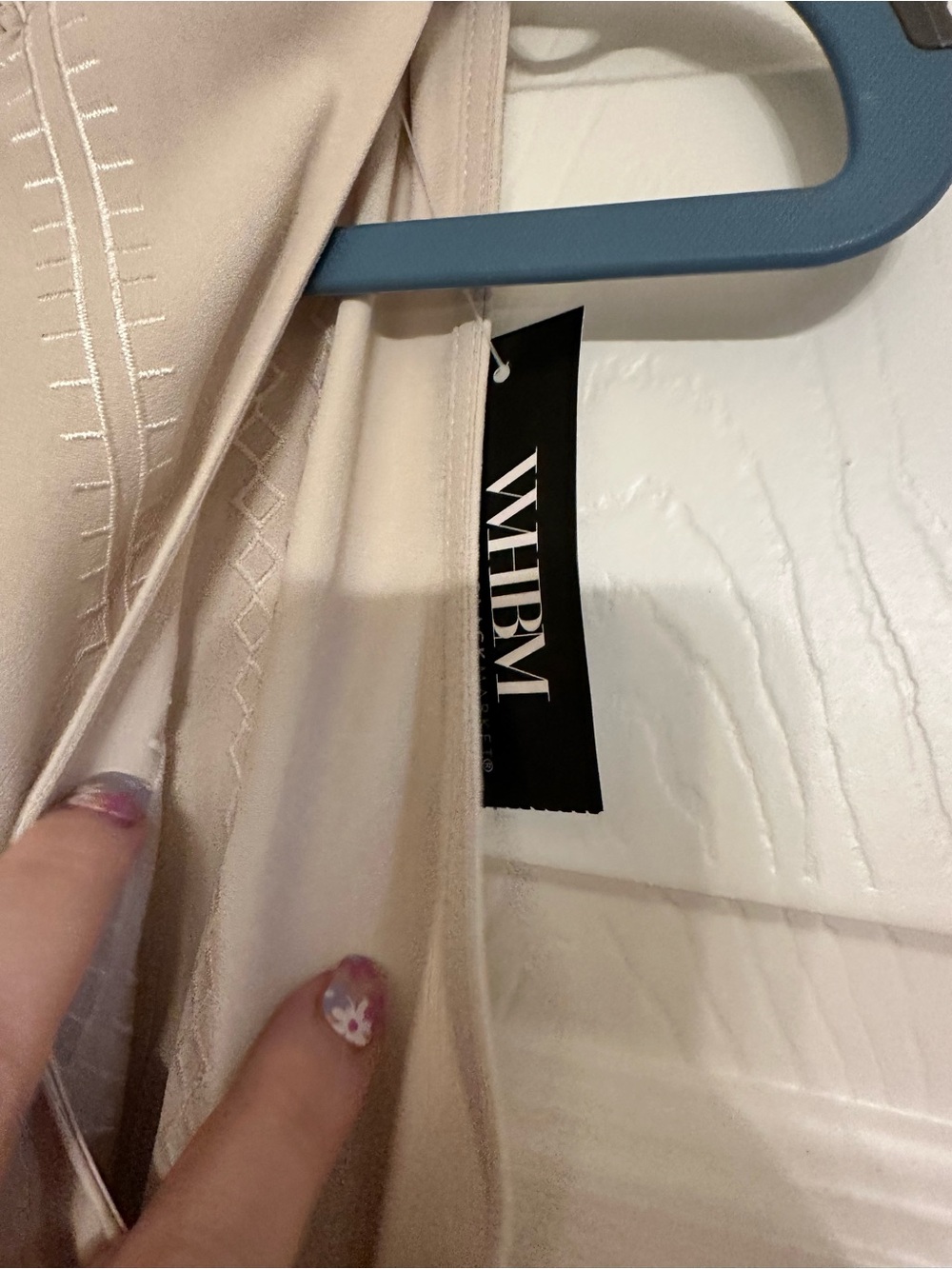WHBM Contrast Stitch Oat Sleeveless Top Blouse 6 NWT - Picture 4 of 8